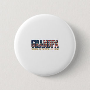 Patriottische Opa Held Beschermer Legende Vector O Ronde Button 5,7 Cm