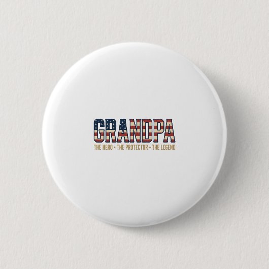 Patriottische Opa Held Beschermer Legende Vector O Ronde Button 5,7 Cm (Voorkant)