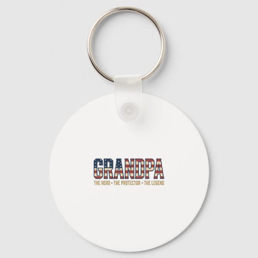 Patriottische Opa Held Beschermer Legende Vector O Sleutelhanger (Voorkant)
