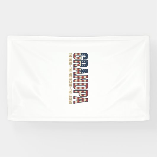 Patriottische Opa Held Beschermer Legende Vector O Spandoek (Horizontaal)