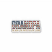 Patriottische Opa Held Beschermer Legende Vector O Sticker (Voorkant)