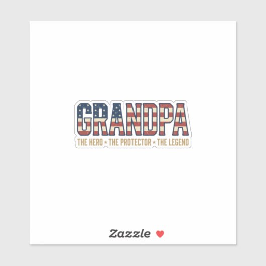 Patriottische Opa Held Beschermer Legende Vector O Sticker (Vel)