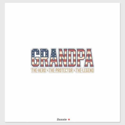 Patriottische Opa Held Beschermer Legende Vector O Sticker (Vel)