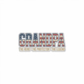 Patriottische Opa Held Beschermer Legende Vector O Sticker (Voorkant)