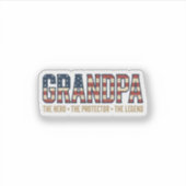 Patriottische Opa Held Beschermer Legende Vector O Sticker (Voorkant)