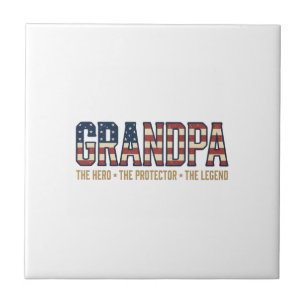 Patriottische Opa Held Beschermer Legende Vector O Tegeltje