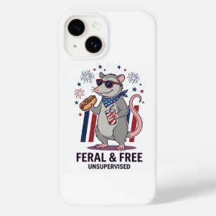 Patriottische Opossum Verwilderd en Vrij 4 juli On Case-Mate iPhone 14 Hoesje