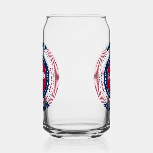 Patriottische Oregon Typography Drinkware Set Blikvorm Glas (Links)