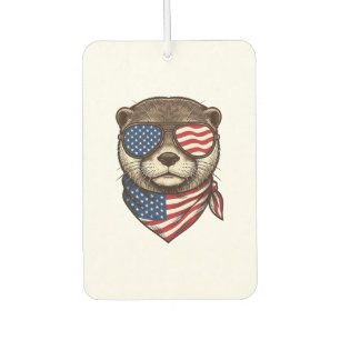 Patriottische Otter Vector Vintage Gravure Shirt D Luchtverfrisser