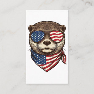 Patriottische Otter Vector Vintage Gravure Shirt D Visitekaartje