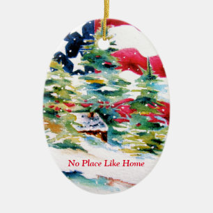 Patriottische ovale Amerikaanse vlag versiering Keramisch Ornament