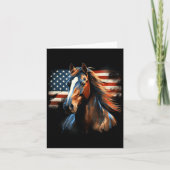 Patriottische Paard Amerikaanse vlag Paardrijden W Kaart (Voorkant)
