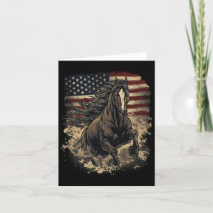Patriottische Paard Amerikaanse vlag Paardrijden W Kaart