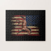 Patriottische paarden Amerikaanse vlag Horseback R Legpuzzel (Horizontaal)