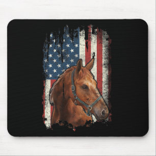 Patriottische paarden Amerikaanse vlag Horseback R Muismat