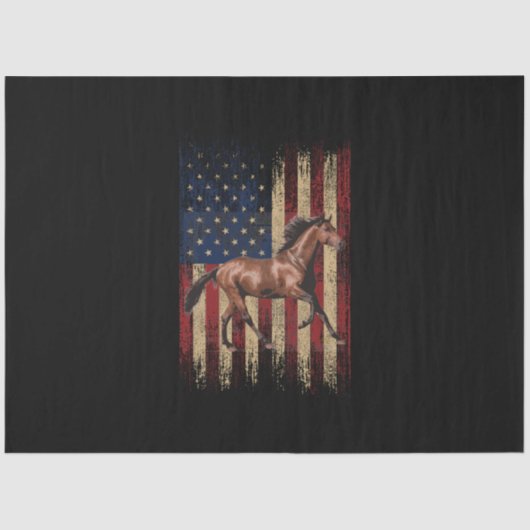 Patriottische paarden Amerikaanse vlag Horseback R Tissuepapier (Voorkant)