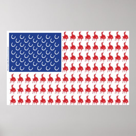 Patriottische paarden en Rider Poster (Voorkant)