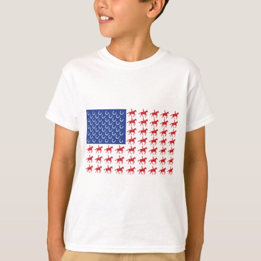 Patriottische paarden en Rider T-shirt (Voorkant)
