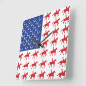 Patriottische paarden en Rider Vierkante Klok (Hoek)