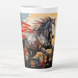 Patriottische paarden latte mok