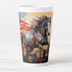 Patriottische paarden latte mok