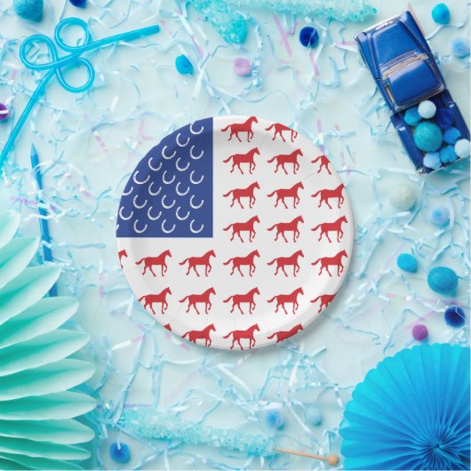 Patriottische paarden papieren bordje (Feest)