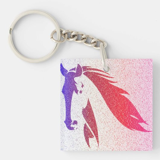 Patriottische paarden Sparkle Acryl Sleutelhanger (voorkant)