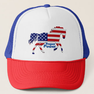 Patriottische paarden Super Power-American Flag De Trucker Pet