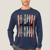Patriottische paarden Tri-Blend shirt (Voorkant volledig)
