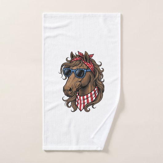 Patriottische paardenkop vector shirt ontwerp_1 handdoek (Handdoek)