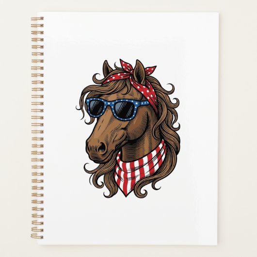Patriottische paardenkop vector shirt ontwerp_1 planner (Voorkant)