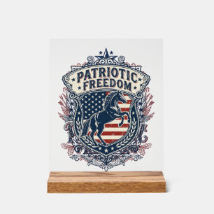 Patriottische paardenliefhebber vector grafische T Acryl Bord