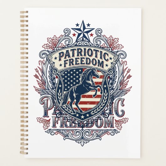 Patriottische paardenliefhebber vector grafische T Planner (Voorkant)