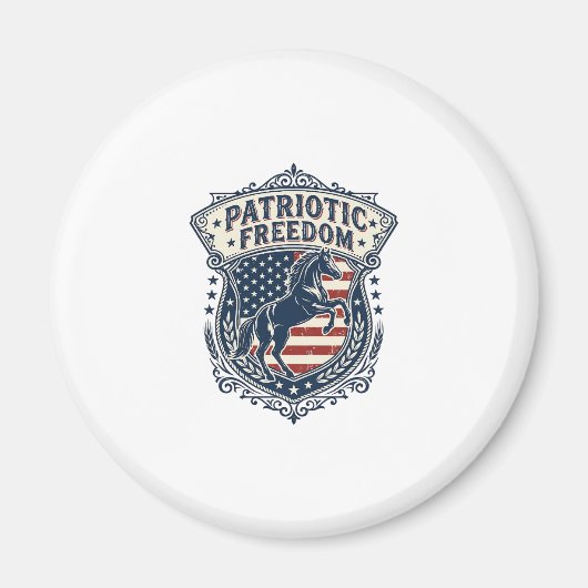 Patriottische paardenranch-moeder vector grafische magneet (Voorkant)