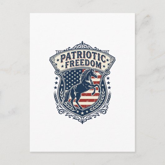 Patriottische paardenranch Moeder Vector Graphic T Briefkaart (Voorkant)
