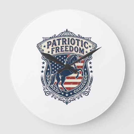 Patriottische paardenranch Moeder Vector Graphic T Grote Klok (Voorkant)