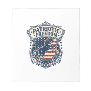 Patriottische paardenranch Moeder Vector Graphic T Notitieblok