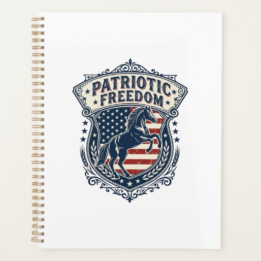 Patriottische paardenranch Moeder Vector Graphic T Planner (Voorkant)