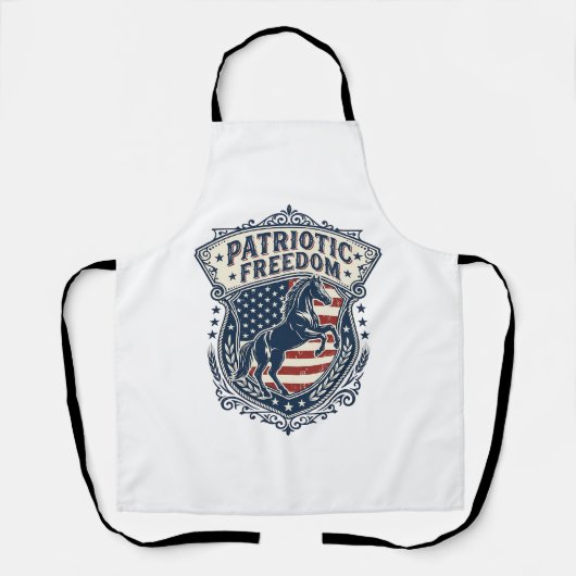 Patriottische paardenranch Moeder Vector Graphic T Schort (Voorkant)