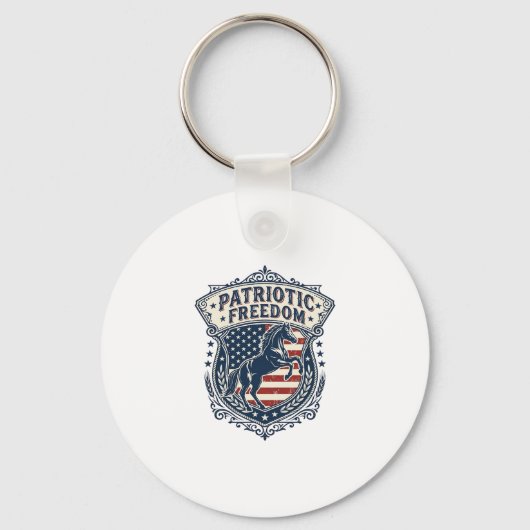 Patriottische paardenranch Moeder Vector Graphic T Sleutelhanger (Voorkant)