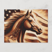 Patriottische paardensepie briefkaart (Voorkant)