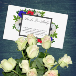 Patriottische Panda Anemone Baby shower Books for  Informatiekaartje