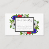 Patriottische Panda Anemone Baby shower Books for  Informatiekaartje (Voorkant)