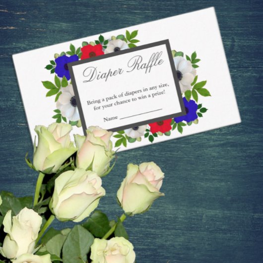 Patriottische Panda Anemone Baby shower Diaper Raf Informatiekaartje