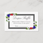 Patriottische Panda Anemone Baby shower Diaper Raf Informatiekaartje (Voorkant)