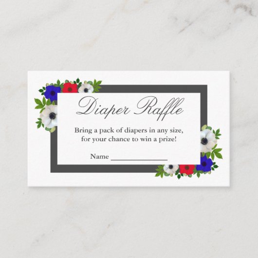Patriottische Panda Anemone Baby shower Diaper Raf Informatiekaartje (Voorkant)