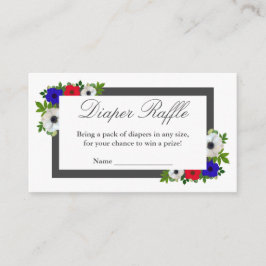 Patriottische Panda Anemone Baby shower Diaper Raf Informatiekaartje