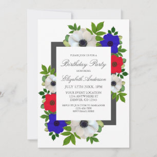 Patriottische Panda Anemone Birthday Party Kaart
