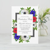 Patriottische Panda Anemone Graduation Party Kaart (Staand voorkant)