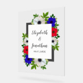 Patriottische Panda Anemone Wedding Acryl Bord (Hoek)